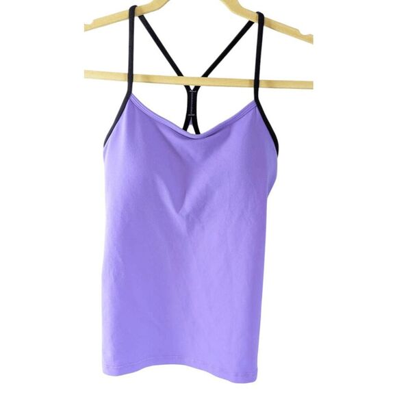 LULULEMON ATHLETICA Power Y Tank 'Luon in Power Purple/Black Size 6 - Picture 3 of 4